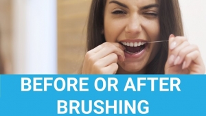نخ دندان کشیدن قبل یا بعد از مسواک زدن؟